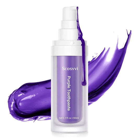 Scosvvi Purple Toothpaste for Teeth Whitening, Color Corrector Toothpaste, Purple Teeth Whitening Toothpaste, Teeth Whitening Booster, Purple Whitening Toothpaste, Teeth Whitener, Tooth Stain Removal